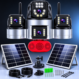 AOV 8K Ultra HD 4-Lens Solar Security Camera System